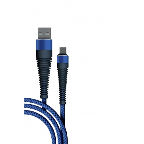 Кабель BoraSCO Fishbone USB - Type-C, 3А, 1м, темно-синий, - фото 2