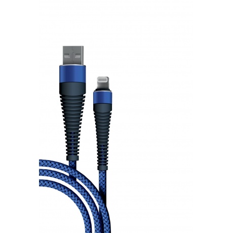 Кабель BoraSCO Fishbone USB - 8 pin, 3А, 1м, темно-синий, - фото 2