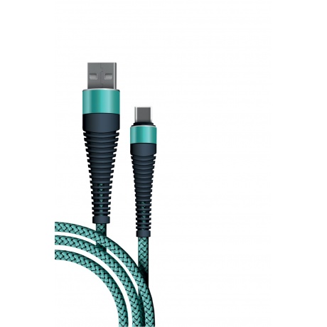 Кабель BoraSCO Fishbone USB - Type-C, 3А, 1м, тиффани, - фото 2