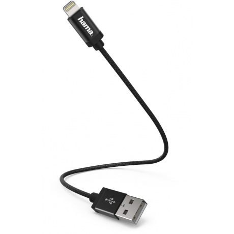 

Кабель Hama 00178280 Lightning (m) USB 2.0 (m) 0.2м черный