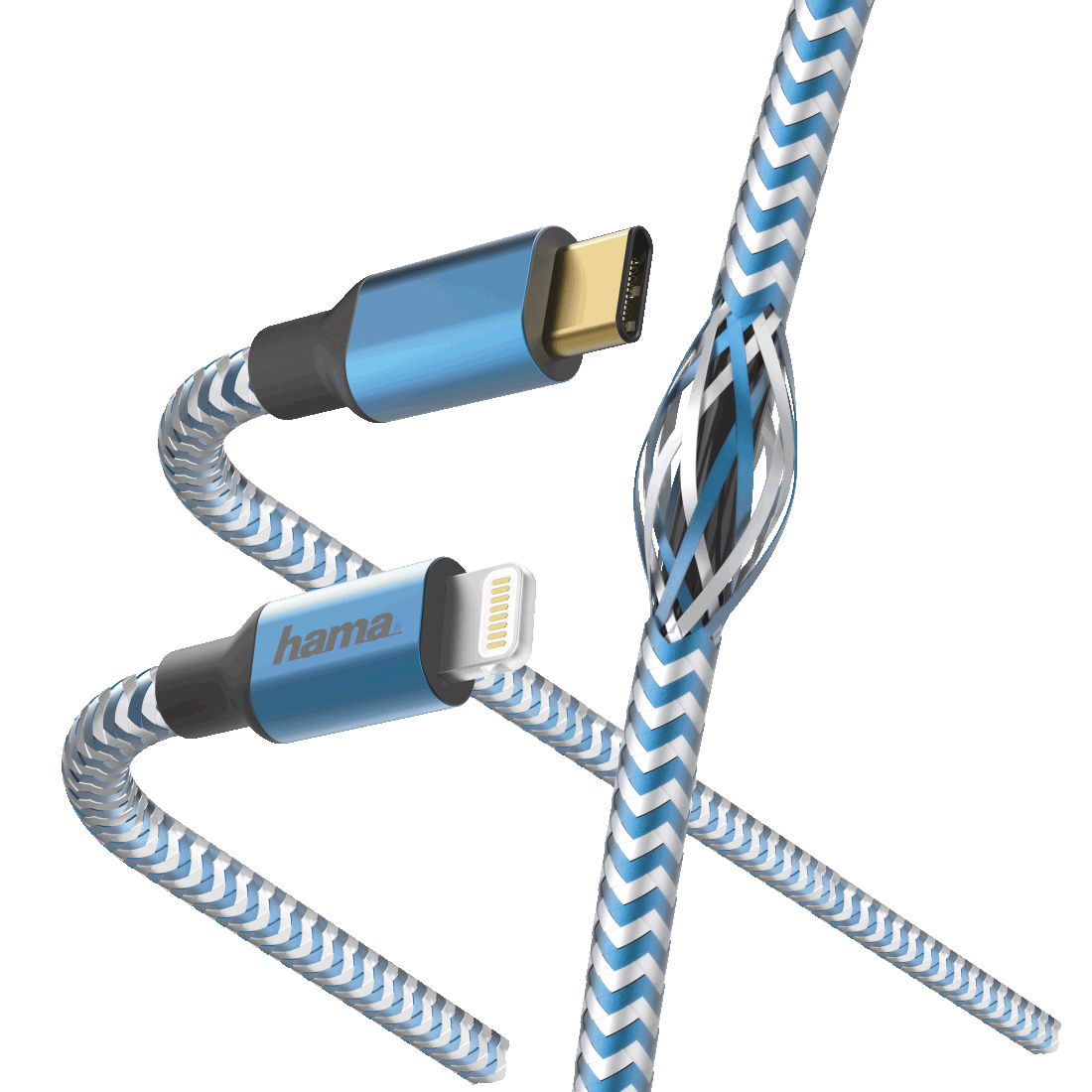 Кабель Hama 00183311 Lightning USB Type-C (m) 1.5м синий кабель hama 00183311 lightning usb type c m 1 5м синий
