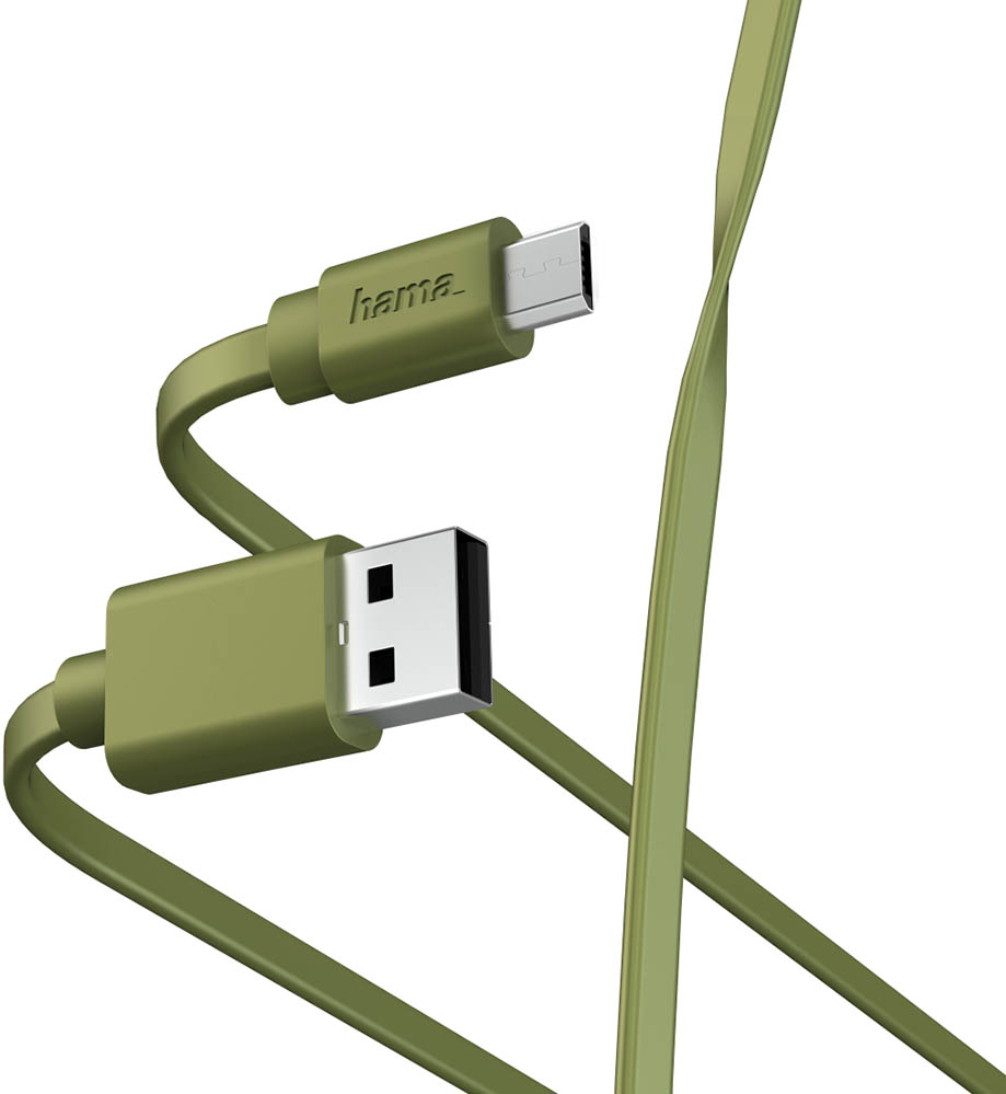 Кабель Hama 00187228 microUSB (m) USB A(m) 1м зеленый
