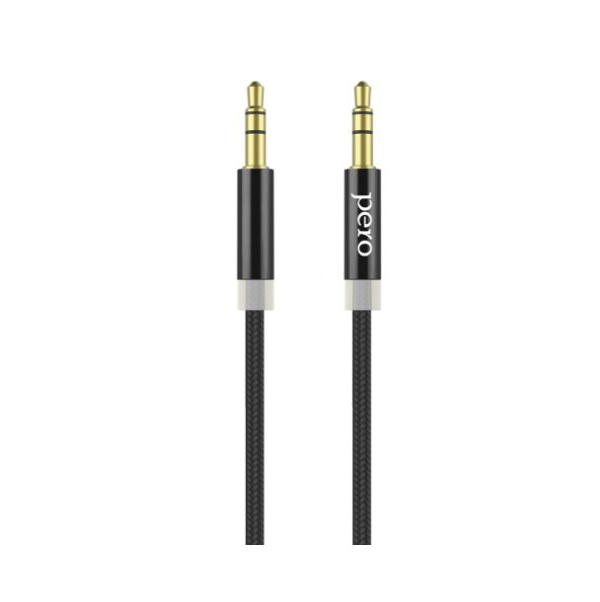Аудио-кабель PERO MC-01 2x3.5 JACK 2м Black
