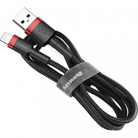 Кабель Baseus APPLE 8-pin Cafule 2.4A 1m Red-Black CALKLF-B19 - фото 2