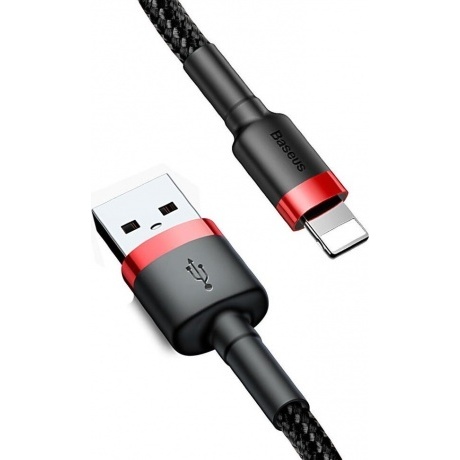 Кабель Baseus APPLE 8-pin Cafule 2.4A 1m Red-Black CALKLF-B19 - фото 5