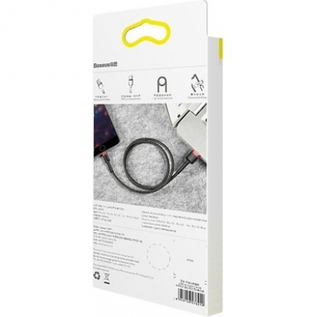 Кабель Baseus APPLE 8-pin Cafule 2.4A 1m Red-Black CALKLF-B19 - фото 7