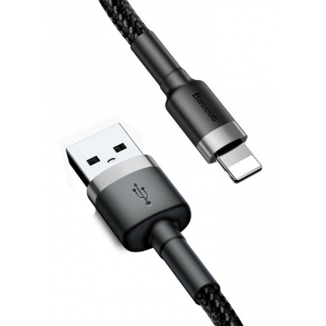 Кабель Baseus Cafule Special Edition USB - Lightning 2.4A 1m Grey-Black CALKLF-BG1 - фото 2
