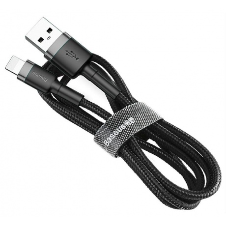 Кабель Baseus Cafule Special Edition USB - Lightning 2.4A 1m Grey-Black CALKLF-BG1 - фото 5