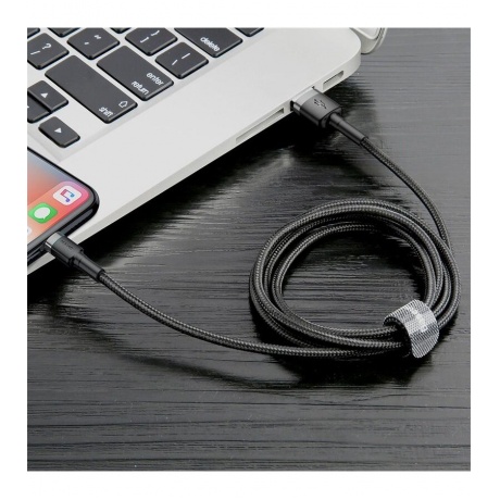 Кабель Baseus Cafule Special Edition USB - Lightning 2.4A 1m Grey-Black CALKLF-BG1 - фото 8