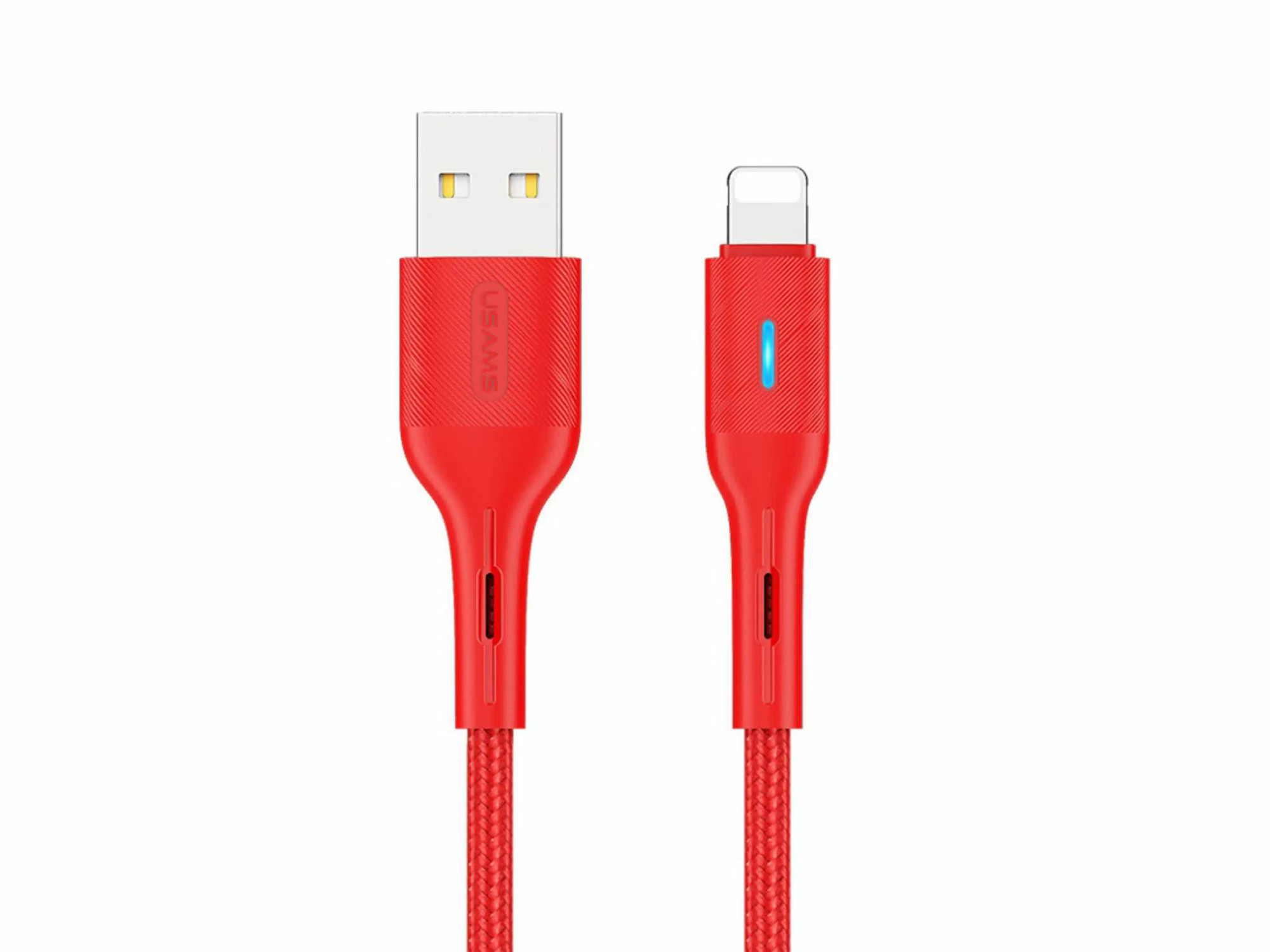 Кабель Usams SJ425 USB - Lightning Smart Power-off 1.2m Red УТ000021077 2uul ультра мягкая линия питания iboot dc кабель питания для iphone 6g 13pro max разъем батареи