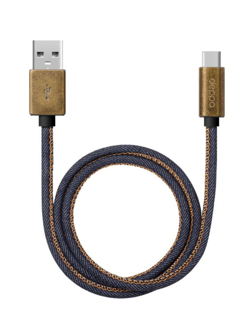 Дата-кабель Deppa Jeans USB - Type-C медь/джинса 1.2м синий