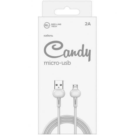 Кабель Redline Candy micro USB B (m) USB A (m) 1м белый УТ000021983 - фото 2