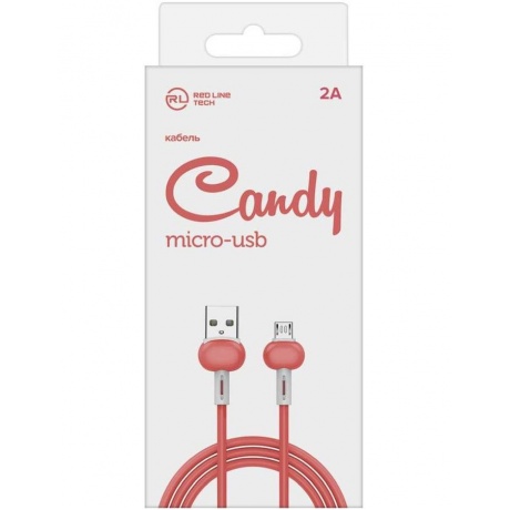 Кабель Redline Candy micro USB B (m) USB A (m) 1м красный УТ000021984 - фото 2