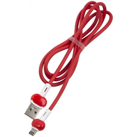 Кабель Redline Candy Lightning (m) USB A(m) 1м красный УТ000021989 - фото 1