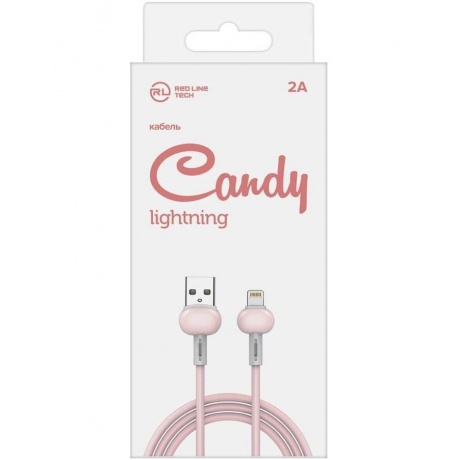 Кабель Redline Candy Lightning (m) USB A(m) 1м розовый УТ000021991 - фото 2