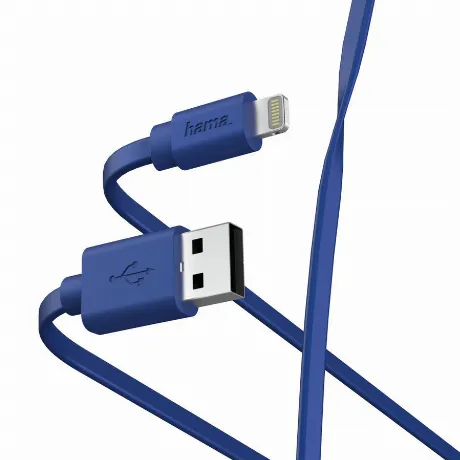 Кабель Hama 00187232 Lightning USB 2.0 (m) 1м синий