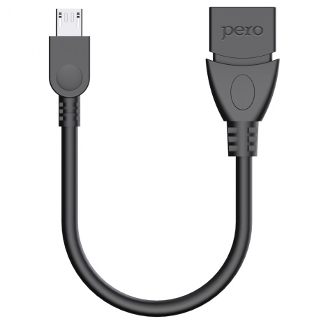 Адаптер PERO AD03 OTG MICRO USB CABLE TO USB, черный - фото 1