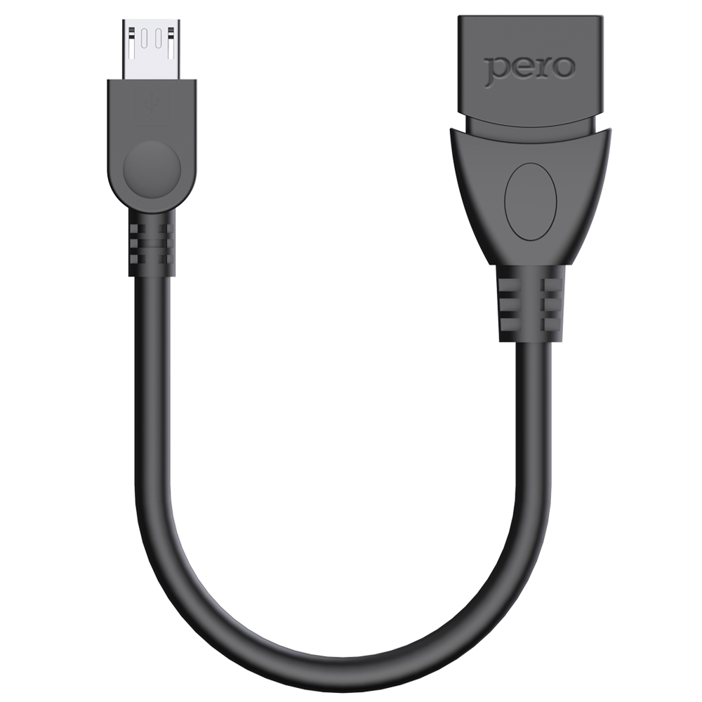 Адаптер PERO AD03 OTG MICRO USB CABLE TO USB, черный адаптер pero ad02 otg lightning to usb 3 0 серебристый