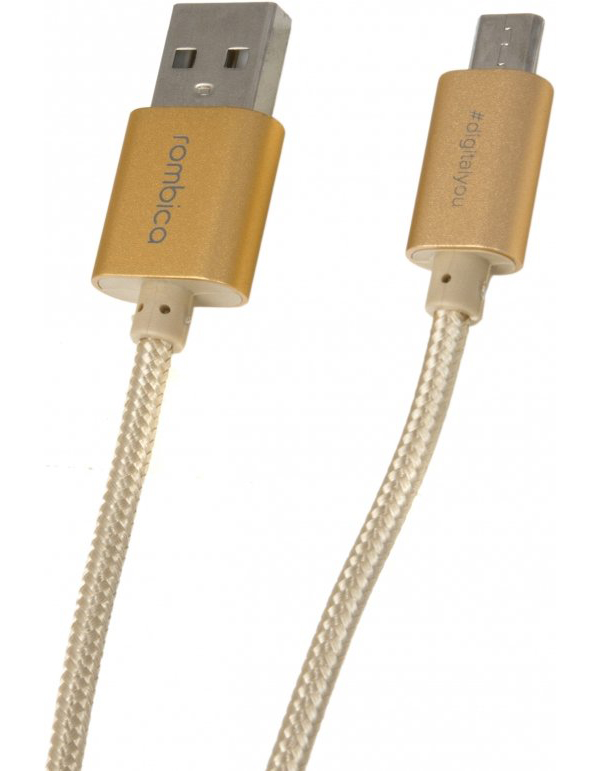 Кабель Rombica Digital Gold, USB - Apple Lightning, текстиль, 1м, золотистый, цвет золото CB-C2A0G - фото 1