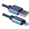 Кабель Defender ACH01-03T PRO USB2.0 Синий AM-LightningM 1m 2.1A...