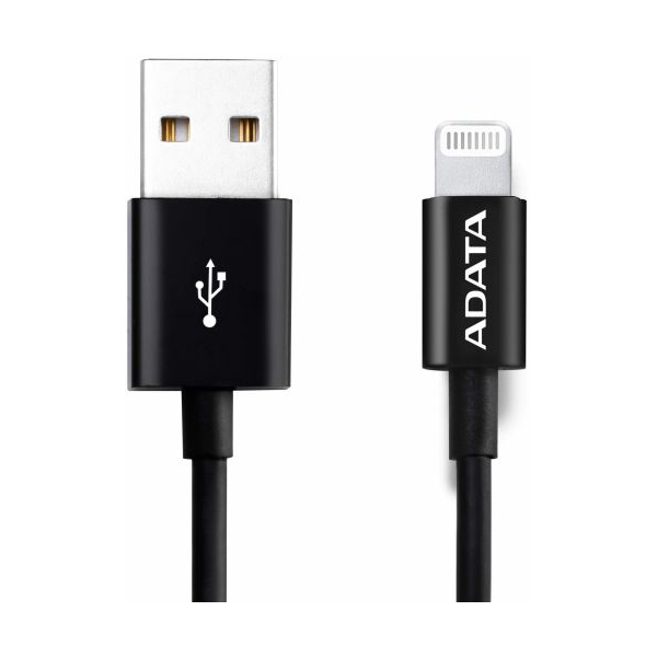 Кабель A-DATA Lightning-USB iPhone, iPad, iPod (сертифицирован Apple) 1м, Black AMFIPL-1M-CBK