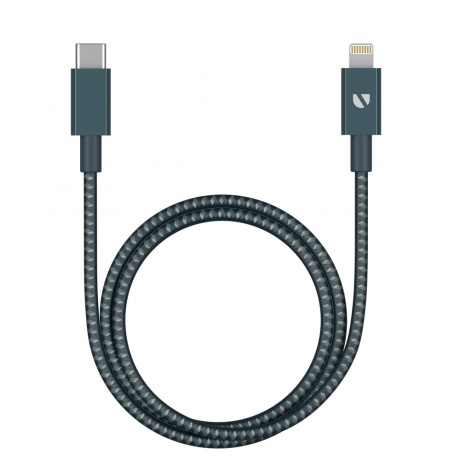 Дата-кабель Deppa USB-C - Lightning, MFI, алюминий/нейлон, 3A, 1.2м, графит 72320 - фото 1