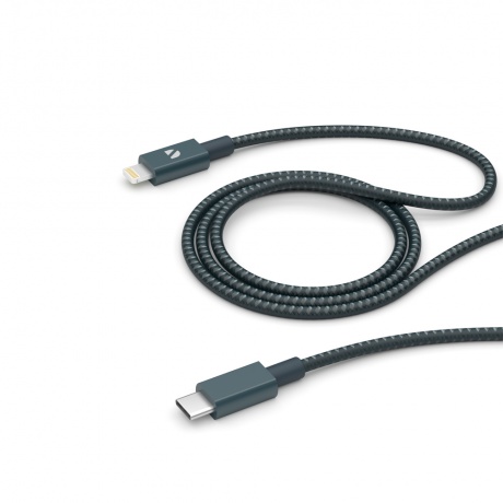 Дата-кабель Deppa USB-C - Lightning, MFI, алюминий/нейлон, 3A, 1.2м, графит 72320 - фото 2