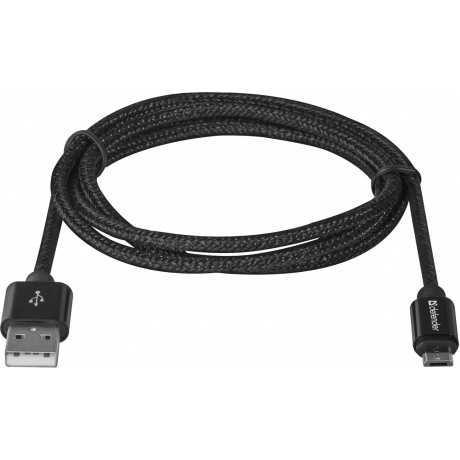 Кабель Defender USB08-03T USB - microUSB 1м (87802) Black - фото 1