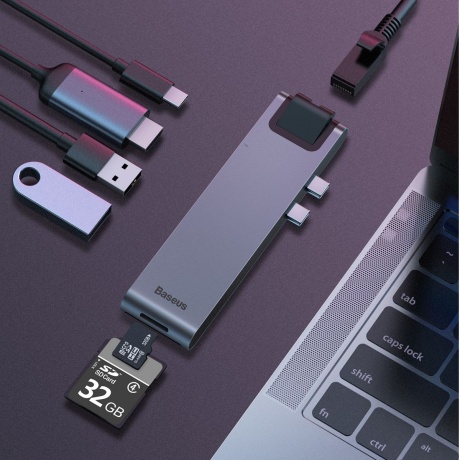 USB-концентратор Baseus Thunderbolt C / Pro Grey CAHUB-L0G - фото 5