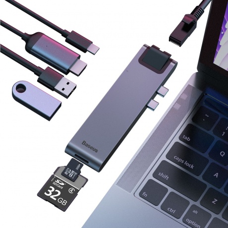 USB-концентратор Baseus Thunderbolt C / Pro Grey CAHUB-L0G - фото 6