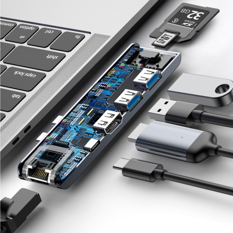 USB-концентратор Baseus Thunderbolt C / Pro Grey CAHUB-L0G - фото 7