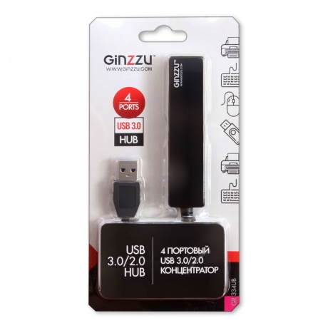 USB-концентратор Ginzzu GR-334UB - фото 2
