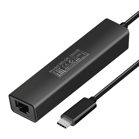 USB-концентратор Ginzzu GR-765UB USB Type-C - 3xUSB 3.0/RJ45 Black 17426 - фото 2