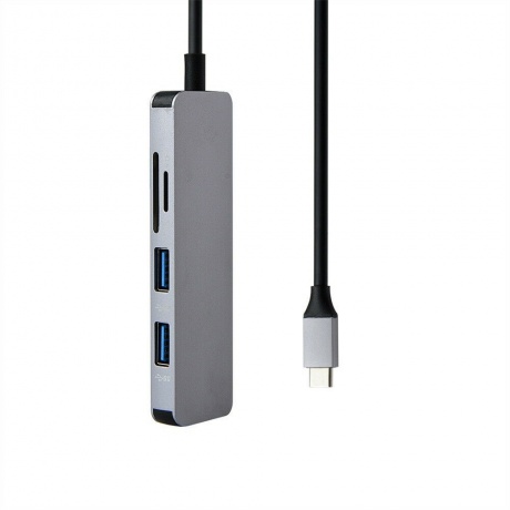 Адаптер Gurdini USB-C Expander to HDMI 4K +2xUSB 3.0 +CardReader для APPLE MacBook Graphite 910069 - фото 2