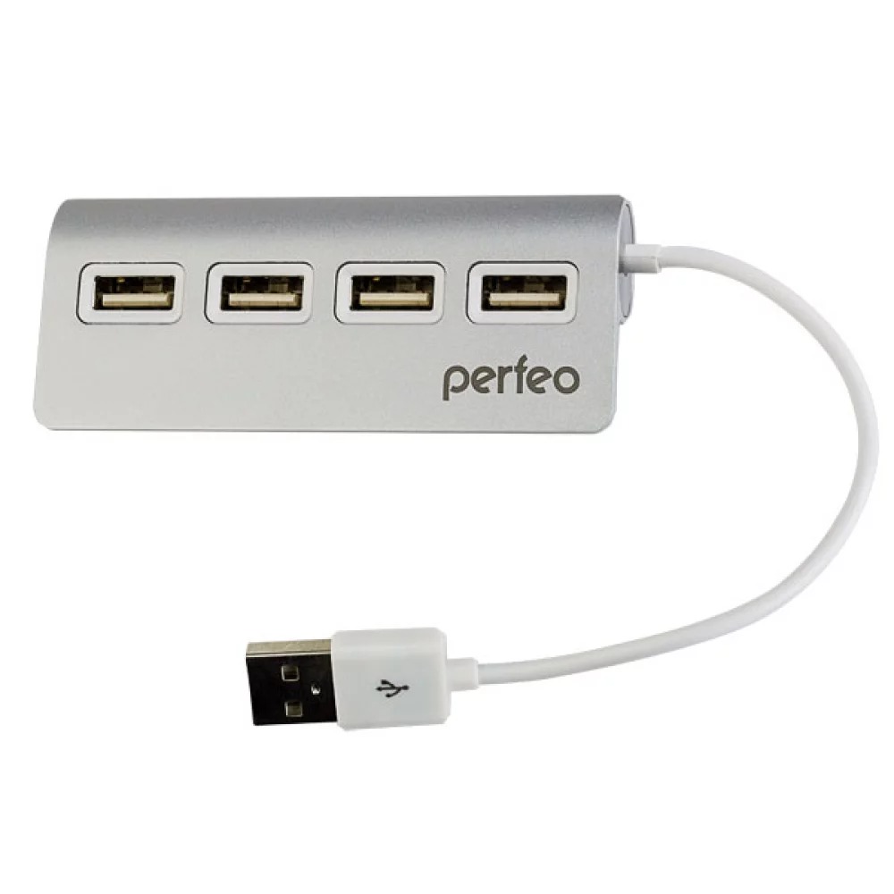 USB-концентратор Perfeo USB-HUB 4 Ports Silver PF-HYD-6096 / PF_A4886 - фото 1