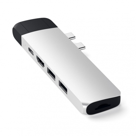 USB-концентратор Satechi Aluminum Pro Hub With Ethernet для 2016/2017 MacBook Pro 13/15 Silver ST-TCPHES - фото 6