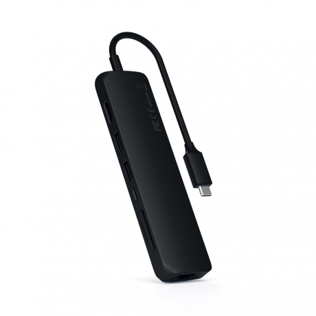 USB-концентратор Satechi Type-C Slim Multiport Ethernet Adapter Black ST-UCSMA3K - фото 1