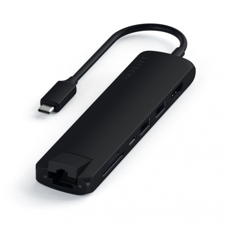 USB-концентратор Satechi Type-C Slim Multiport Ethernet Adapter Black ST-UCSMA3K - фото 2