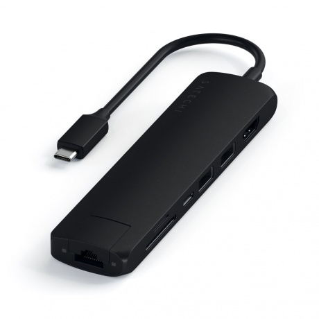 USB-концентратор Satechi Type-C Slim Multiport Ethernet Adapter Black ST-UCSMA3K - фото 6