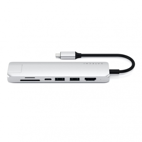 USB-концентратор Satechi Type-C Slim Multiport Ethernet Adapter Silver ST-UCSMA3S - фото 3