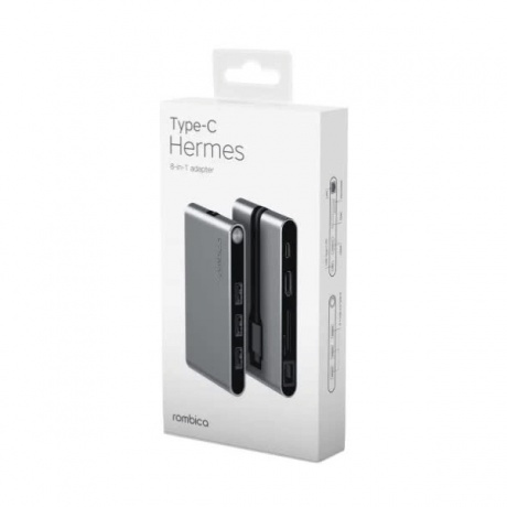 Хаб-разветвитель USB Rombica Type-C Hermes (TC-00254) Black - фото 4