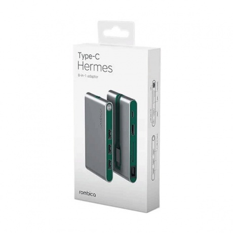 Хаб-разветвитель USB Rombica Type-C Hermes (TC-00255) Green - фото 4