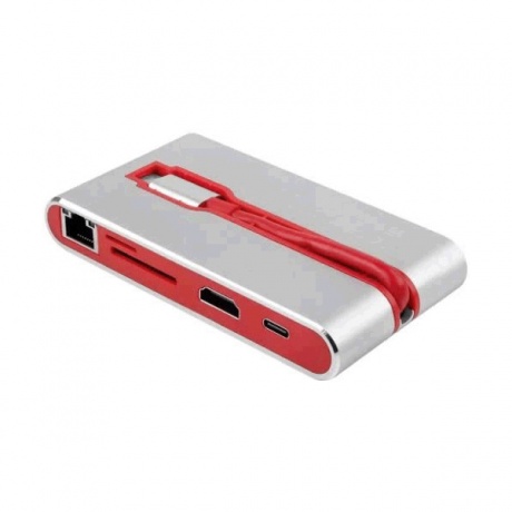 Хаб-разветвитель USB Rombica Type-C Hermes (TC-00253) Red - фото 1