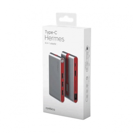 Хаб-разветвитель USB Rombica Type-C Hermes (TC-00253) Red - фото 4