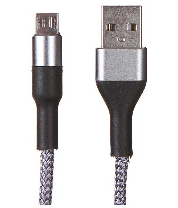 

Кабель Media Gadget USB - MicroUSB 2A 1.0m Silver MGC018NSL, Серебро