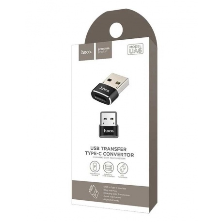Адаптер Hoco USB - Type-C OTG Black UA6 - фото 3