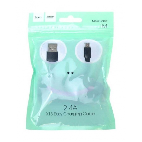 Адаптер Hoco Easy X13 USB - MicroUSB 1m Black 6957531061168 - фото 2