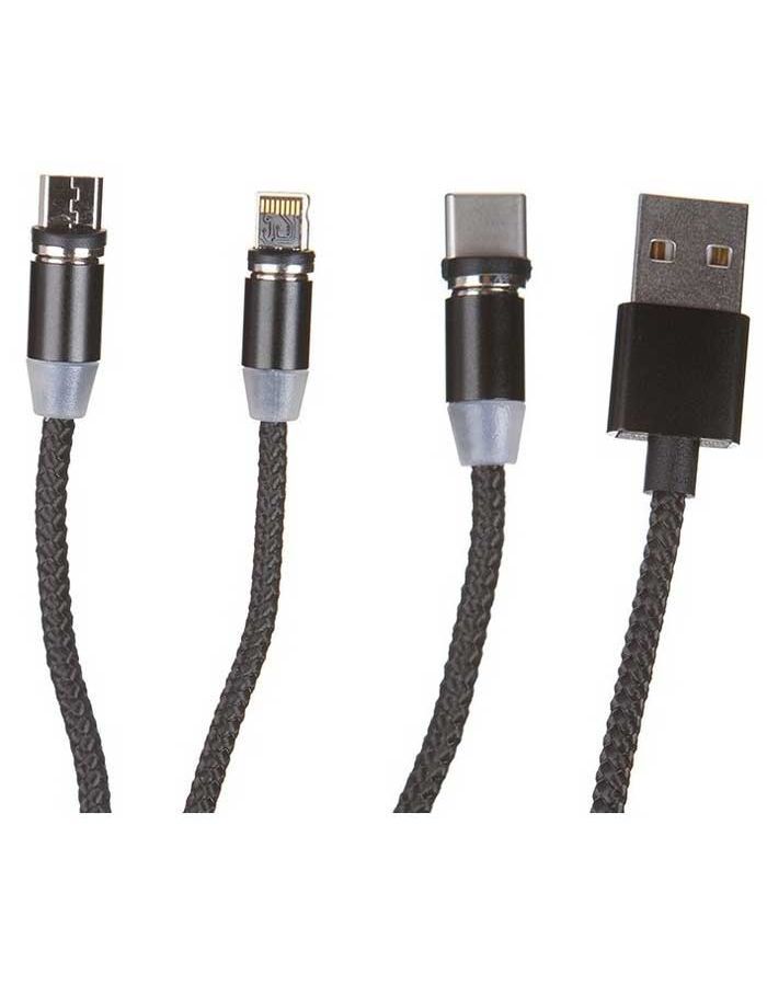 Кабель Red Line USB - Type-C / Lightning / MicroUSB Black УТ000023355 цена и фото