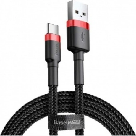Кабель Baseus Cafule USB - USB Type-C 3A 1m Red-Black CATKLF-B91