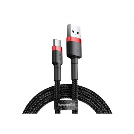 Кабель Baseus Cafule USB - USB Type-C 3A 1m Red-Black CATKLF-B91 - фото 1